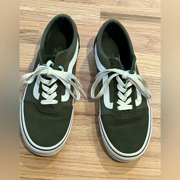 Womens Vans, size 8, color Olive, (Suede/Canvas) - Picture 2 of 12